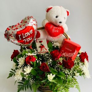 Valentines Rose Basket